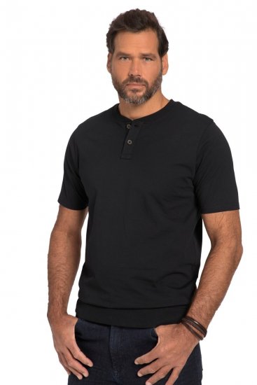 JP1880 818628 T-shirt Henley com corte para barriga Preto - T-shirts - T-shirts Homem Tamanhos Grandes