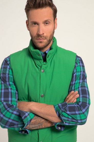 JP1880 818980 Colete acolchoado em mistura de algodão Verde claro - Casacos - Casacos Homem Tamanhos Grandes