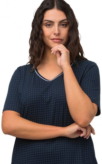 Ulla Popken 819289 Camisa de noite de manga curta pack de 2 Azul-marinho - Camisas de noite - 