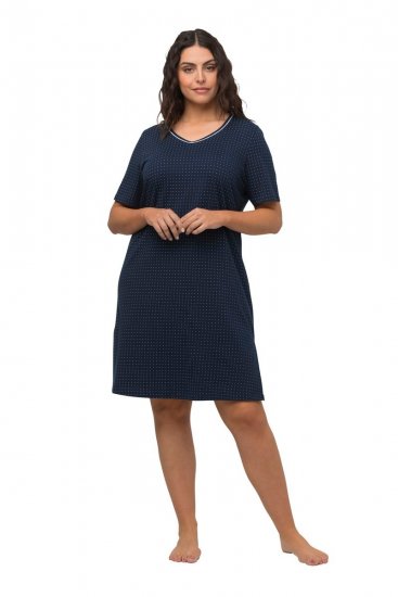 Ulla Popken 819289 Camisa de noite de manga curta pack de 2 Azul-marinho - Camisas de noite - 