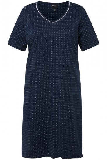 Ulla Popken 819289 Camisa de noite de manga curta pack de 2 Azul-marinho - Camisas de noite - 