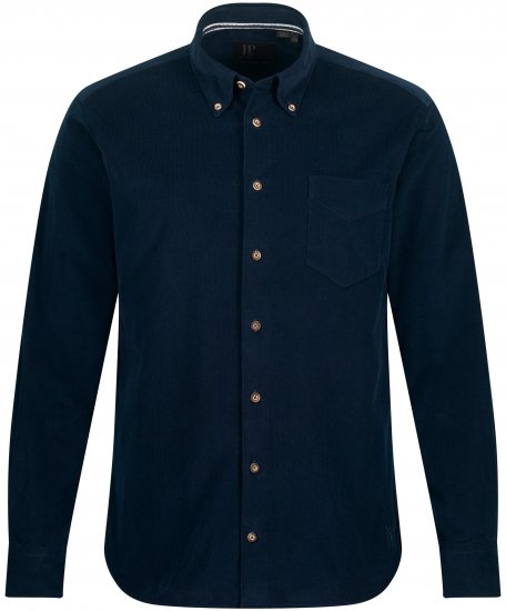JP1880 Modern Fit Buttoned Collar Cotton Shirt Navy Blue - Camisas - Camisas Homem Tamanhos Grandes