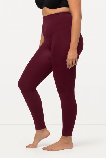 Ulla Popken 819652 Leggings de meia com efeito térmico Bordô - Collants & meias - 