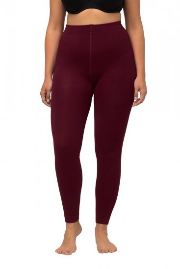 Ulla Popken 819652 Leggings de meia com efeito térmico Bordô - Collants & meias - 