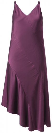 Ulla Popken 820341 Vestido de cetim sem mangas com decote em V Bordô - Vestidos de noite - Vestidos de festa em tamanhos grandes