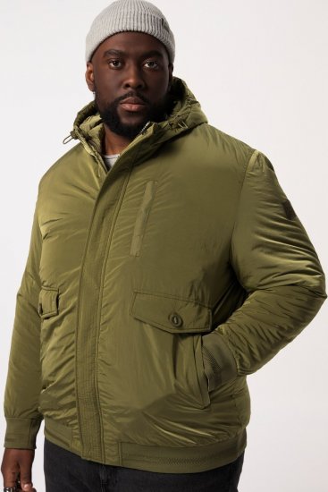 STHUGE Bomber Jacket With Hood Green - Casacos - Casacos Homem Tamanhos Grandes