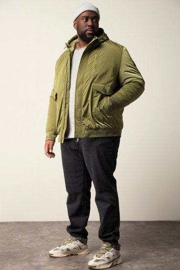 STHUGE Bomber Jacket With Hood Green - Casacos - Casacos Homem Tamanhos Grandes