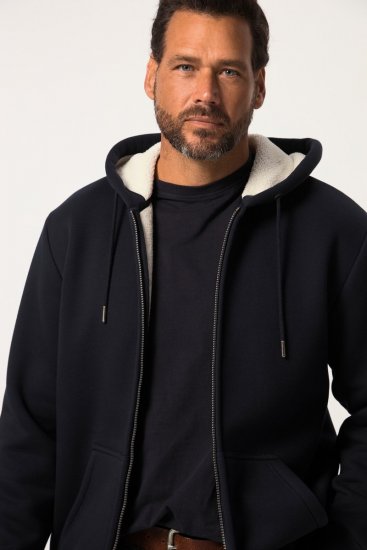 JP1880 820464 Casaco com capuz e forro teddy Azul-marinho - Sweatshirts & hoodies - Sweatshirt & Camisolas com Capuz tamanhos grandes