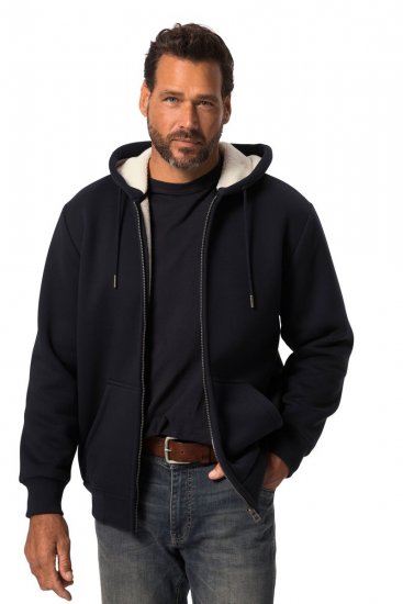 JP1880 820464 Casaco com capuz e forro teddy Azul-marinho - Sweatshirts & hoodies - Sweatshirt & Camisolas com Capuz tamanhos grandes