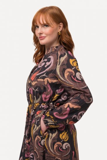 Ulla Popken 820662 Vestido estampado Preto - Vestidos de noite - Vestidos de festa em tamanhos grandes