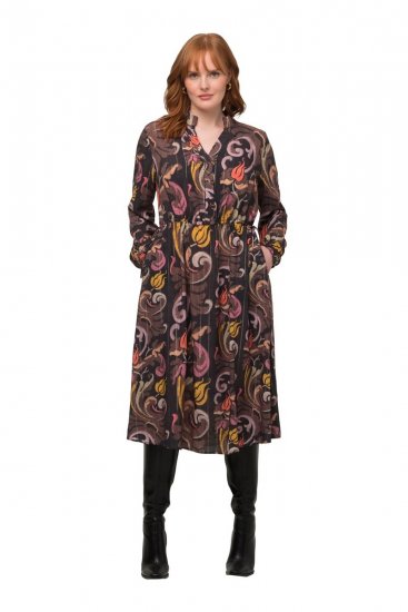 Ulla Popken 820662 Vestido estampado Preto - Vestidos de noite - Vestidos de festa em tamanhos grandes