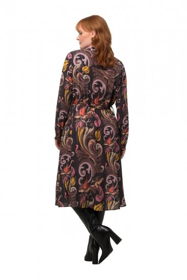 Ulla Popken 820662 Vestido estampado Preto - Vestidos de noite - Vestidos de festa em tamanhos grandes