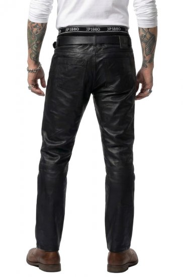 JP1880 Leather Pants Regular Fit Finest Lamb Nappa Black - Jeans & calças - Jeans & Calças Tamanhos Grandes Homem