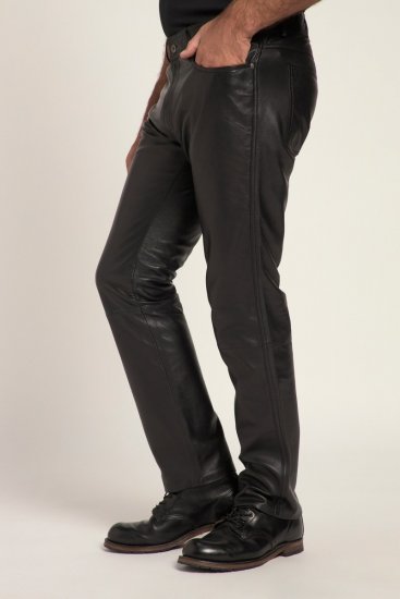 JP1880 Leather Pants Regular Fit Finest Lamb Nappa Black - Jeans & calças - Jeans & Calças Tamanhos Grandes Homem