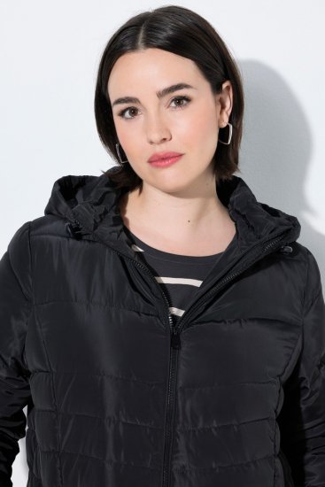 Ulla Popken 820889 Sobretudo acolchoado Preto - Casacos - Casacos de Mulher em Tamanhos Grandes