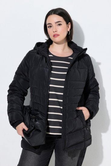 Ulla Popken 820889 Sobretudo acolchoado Preto - Casacos - Casacos de Mulher em Tamanhos Grandes