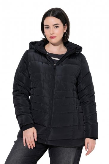 Ulla Popken 820889 Sobretudo acolchoado Preto - Casacos - Casacos de Mulher em Tamanhos Grandes