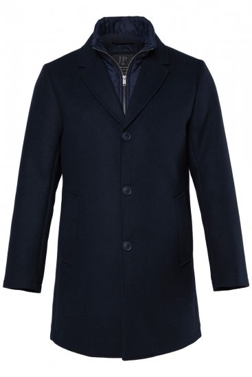 JP1880 821066 Acolchoado Sobretudo de lã Azul marinho - Casacos - Casacos Homem Tamanhos Grandes