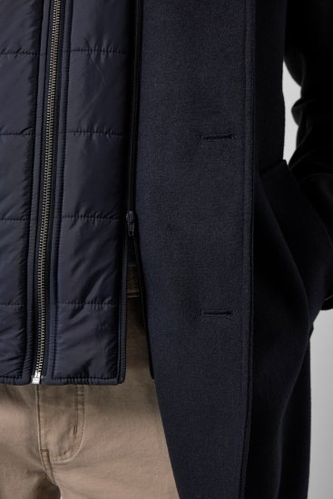 JP1880 821066 Acolchoado Sobretudo de lã Azul marinho - Casacos - Casacos Homem Tamanhos Grandes