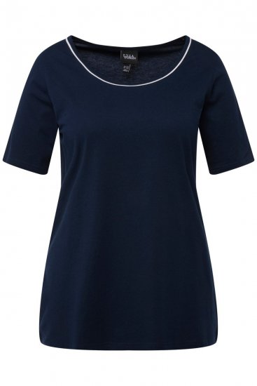 Ulla Popken 821244 Pijama às bolinhas Azul-marinho - Pijamas/Loungewear - 