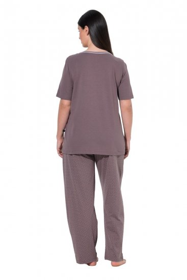 Ulla Popken 821244 Pijama às bolinhas Castanho - Pijamas/Loungewear - 