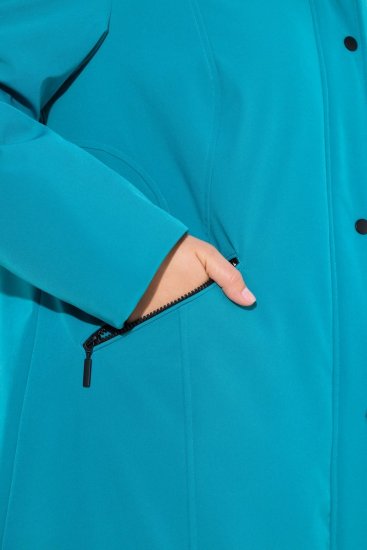Ulla Popken 821495 Sobretudo técnico Turquesa - Casacos - Casacos de Mulher em Tamanhos Grandes