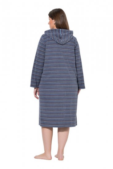 Ulla Popken 821543 Roupão turco às riscas Antracite - Robes & roupões - 