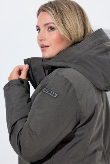 Ulla Popken 821737 Parka acolchoada HYPRAR com capuz Cinzento-escuro mesclado - Jaquetas - Casacos plus size para mulher