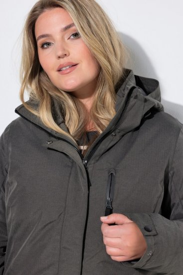 Ulla Popken 821737 Parka acolchoada HYPRAR com capuz Cinzento-escuro mesclado - Jaquetas - Casacos plus size para mulher