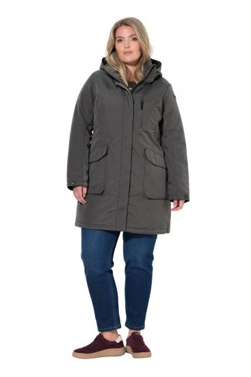 Ulla Popken 821737 Parka acolchoada HYPRAR com capuz Cinzento-escuro mesclado - Jaquetas - Casacos plus size para mulher