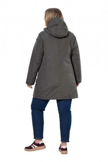 Ulla Popken 821737 Parka acolchoada HYPRAR com capuz Cinzento-escuro mesclado - Jaquetas - Casacos plus size para mulher