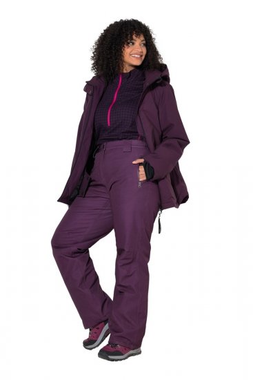 Ulla Popken 822018 Calças técnicas impermeáveis forradas a polar Ameixa - Roupa impermeável - 