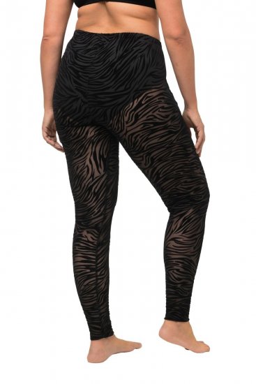 Ulla Popken 822286 Leggings de meia com padrão animal Preto - Collants & meias - 