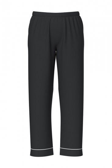 Ulla Popken 823030 Pijama com gola de camisa Preto - Pijamas/Loungewear - 
