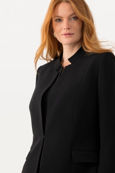 Ulla Popken 823318 Blazer com gola alta Preto - Blazers e Coletes - Blazers em Tamanhos Grandes