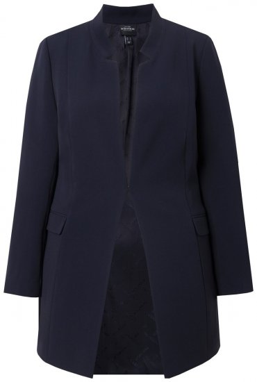Ulla Popken 823318 Blazer com gola alta Azul-marinho - Blazers e Coletes - Blazers em Tamanhos Grandes