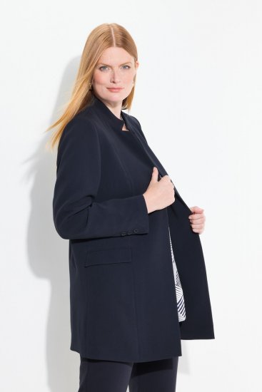 Ulla Popken 823318 Blazer com gola alta Azul-marinho - Blazers e Coletes - Blazers em Tamanhos Grandes