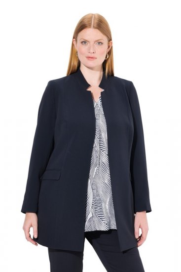 Ulla Popken 823318 Blazer com gola alta Azul-marinho - Blazers e Coletes - Blazers em Tamanhos Grandes