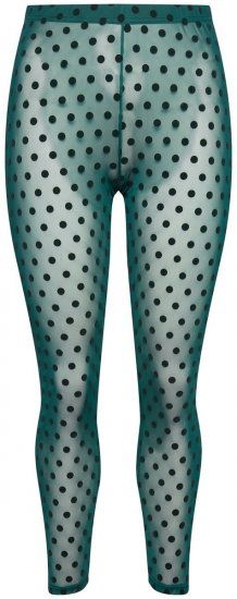 Ulla Popken 823383 Leggings de meia às bolinhas Verde azeitona - Collants & meias - 