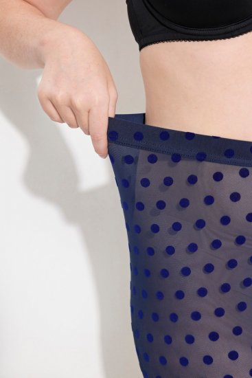 Ulla Popken 823383 Leggings de meia às bolinhas Azul-marinho - Collants & meias - 