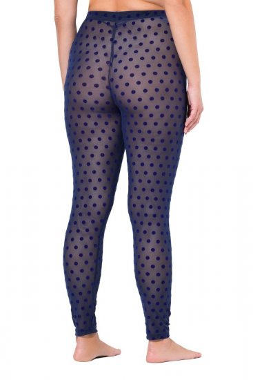 Ulla Popken 823383 Leggings de meia às bolinhas Azul-marinho - Collants & meias - 