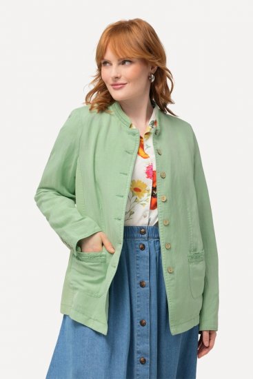 Ulla Popken 823539 Casaco Verde azeitona - Jaquetas - Casacos plus size para mulher