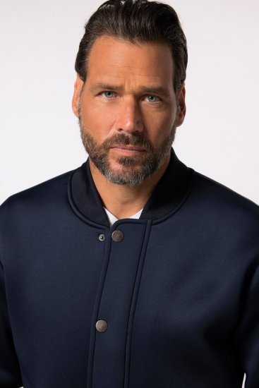 JP1880 College Jacket Scuba Fabric with Zipper Navy - Casacos - Casacos Homem Tamanhos Grandes