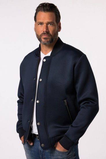JP1880 College Jacket Scuba Fabric with Zipper Navy - Casacos - Casacos Homem Tamanhos Grandes