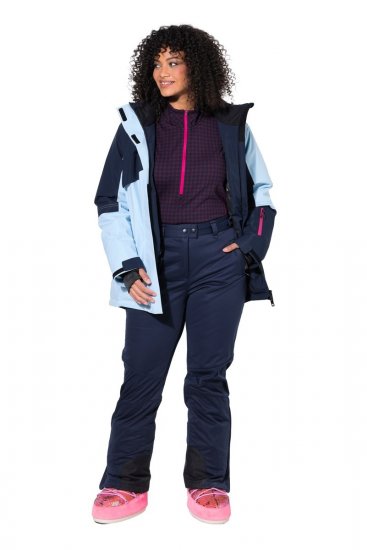 Ulla Popken 824297 Calças softshell com polainas para neve Azul-marinho - Roupa de esqui - 