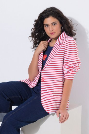 Ulla Popken 824355 Blazer em malha Coral - Blazers e Coletes - Blazers em Tamanhos Grandes