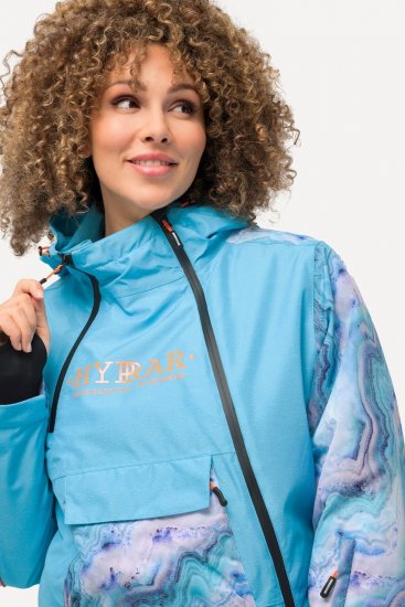 Ulla Popken 824429 Casaco de esqui marmoreado com tripla função Azul - Roupa de esqui - 