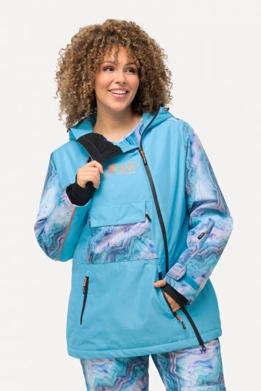 Ulla Popken 824429 Casaco de esqui marmoreado com tripla função Azul - Roupa de esqui - 
