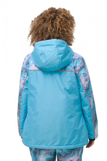 Ulla Popken 824429 Casaco de esqui marmoreado com tripla função Azul - Roupa de esqui - 