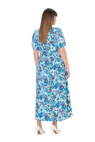Ulla Popken 824966 Vestido camiseiro floral Azul-marinho - Vestidos camiseiros - 